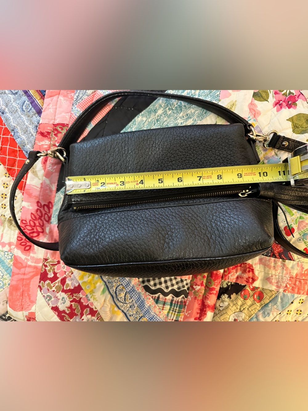 kate spade Black Pebbled Leather Crossbody with Tassel - Picture 5 of 6